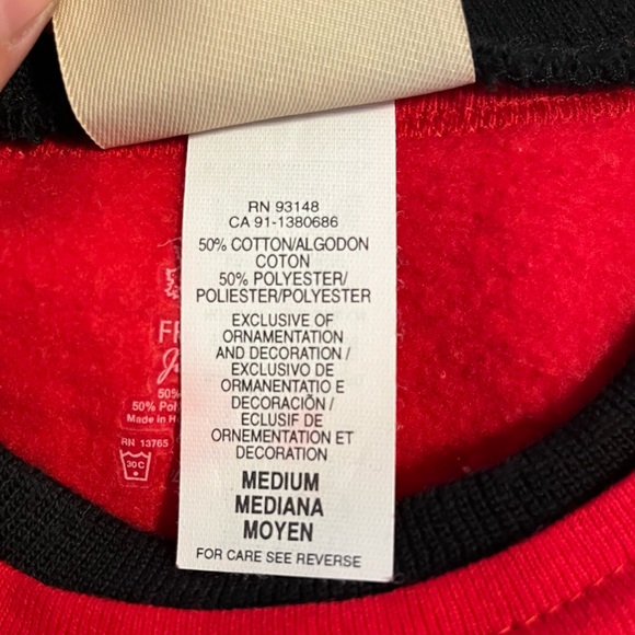 Vintage Top Stitch Morning Sun Christmas Tree Holly Collar Sweatshirt Size M - Picture 4 of 12